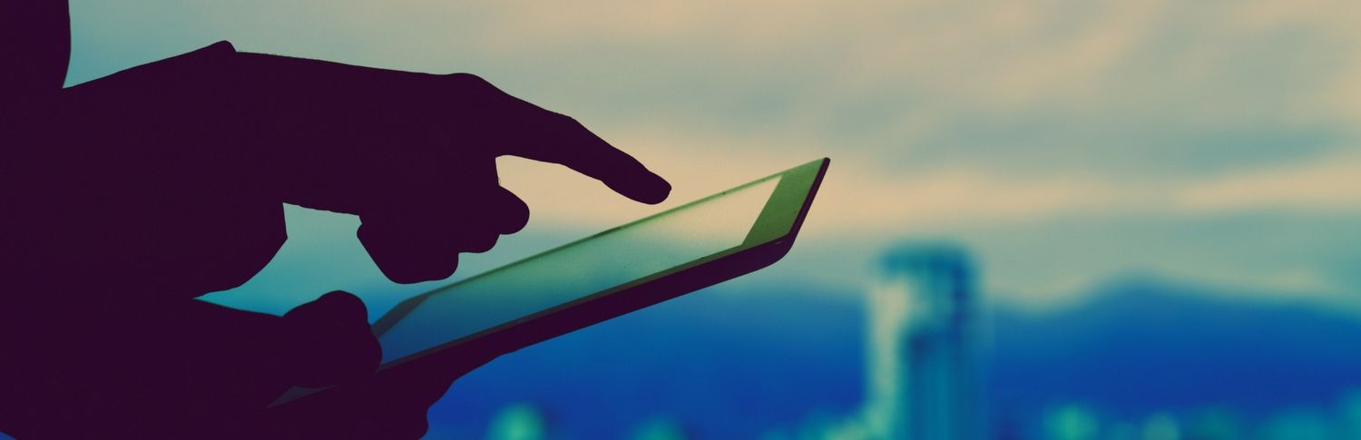 Portrait of Hands Using a Tablet